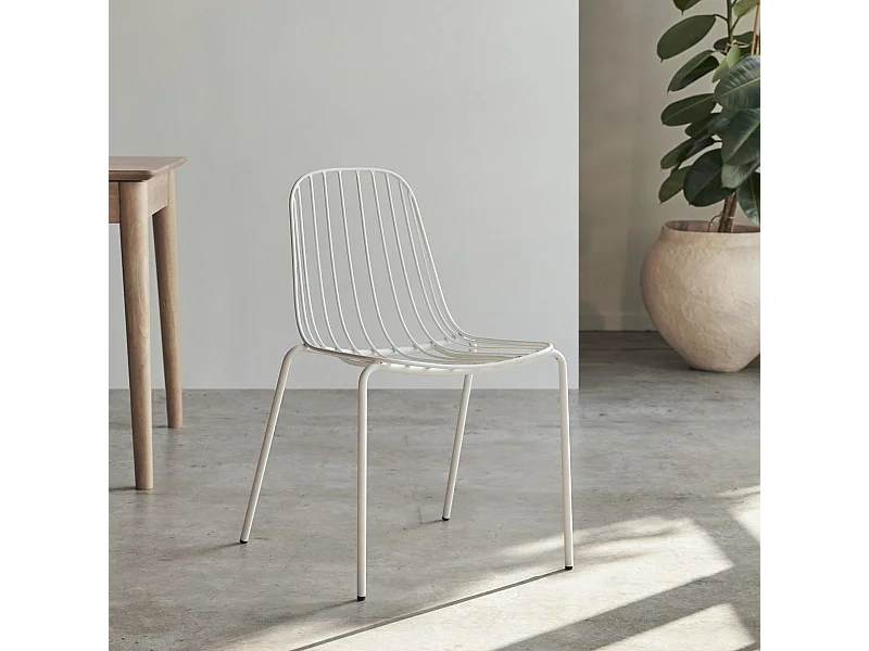 Sedia in metallo verniciato Arty white