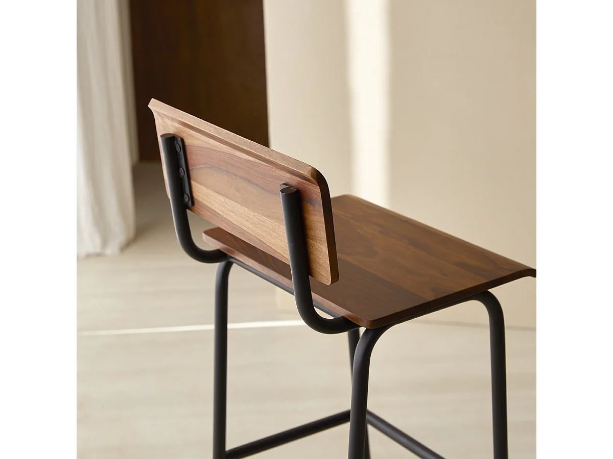 Barstuhl Talia aus Metall und Palisanderholz