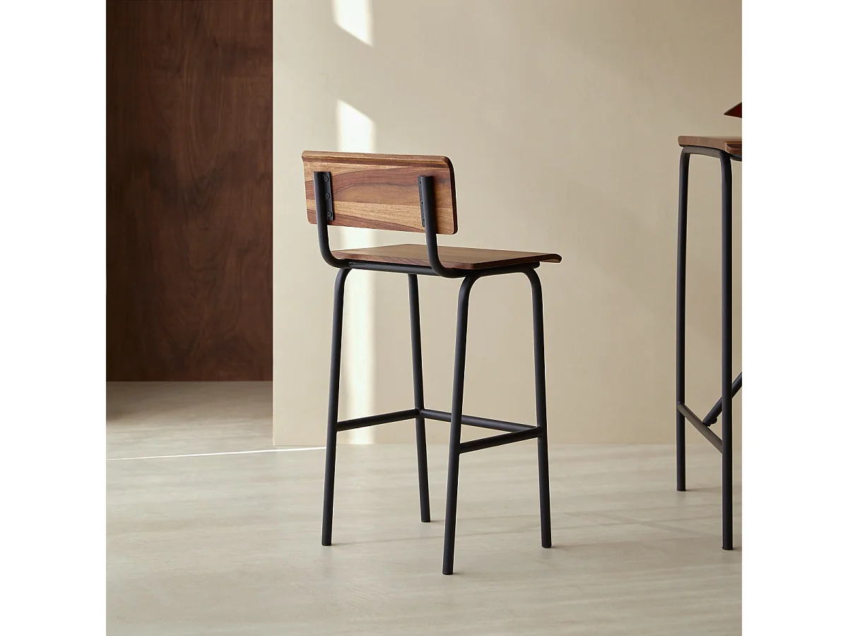 Barstuhl Talia aus Metall und Palisanderholz