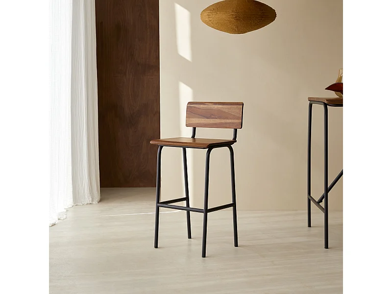 Barstuhl Talia aus Metall und Palisanderholz