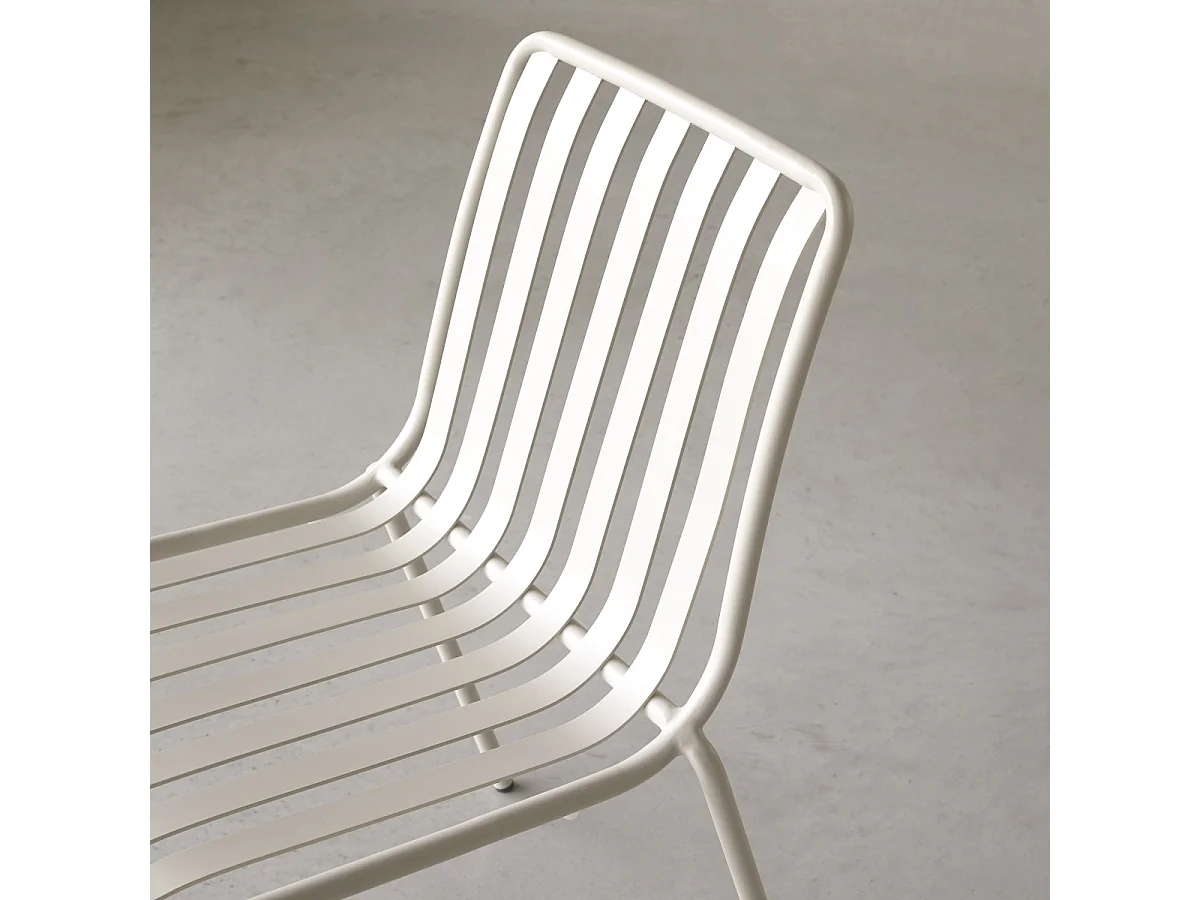 Sedia per interni in metallo cream