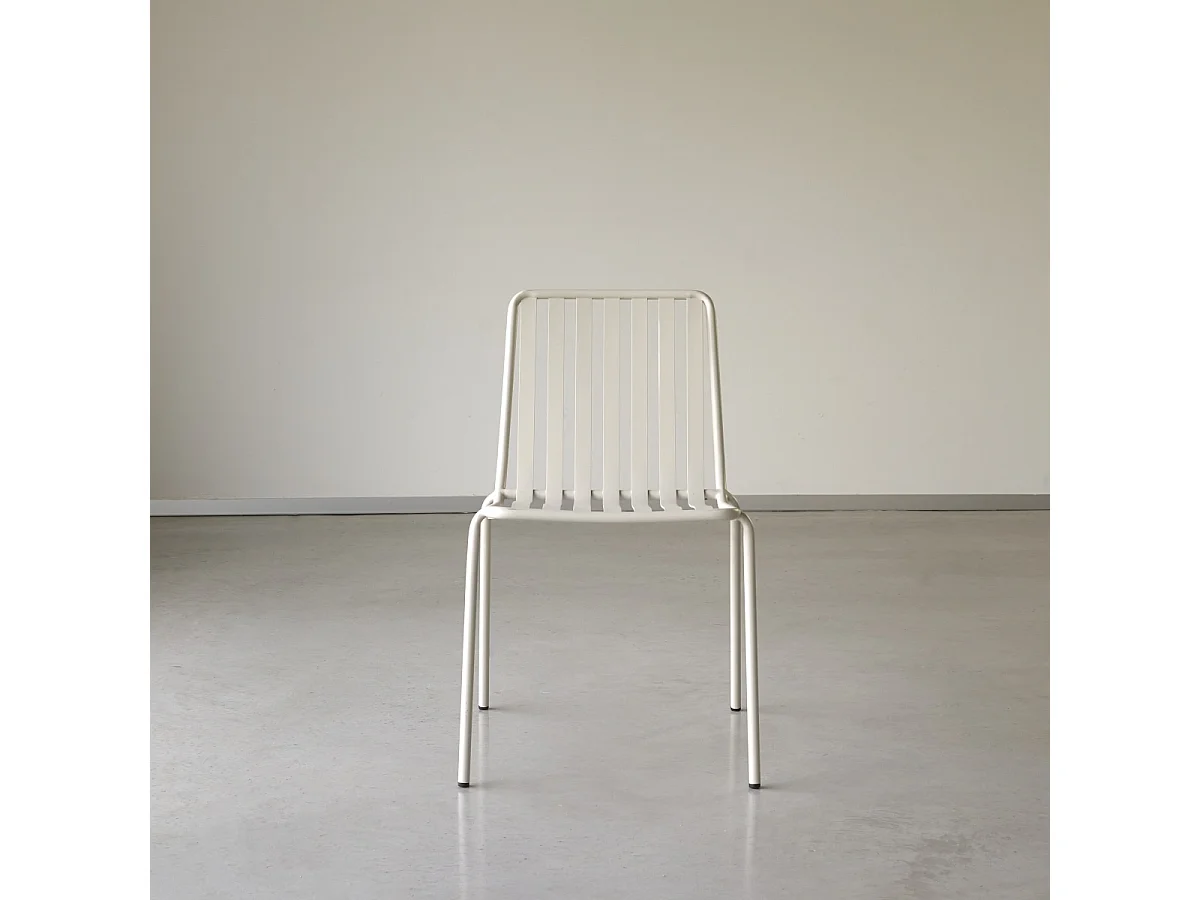 Sedia per interni in metallo cream
