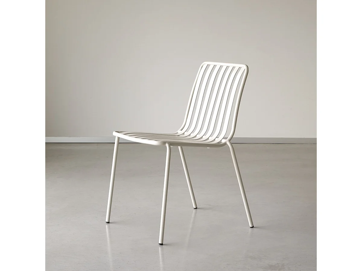 Sedia per interni in metallo cream