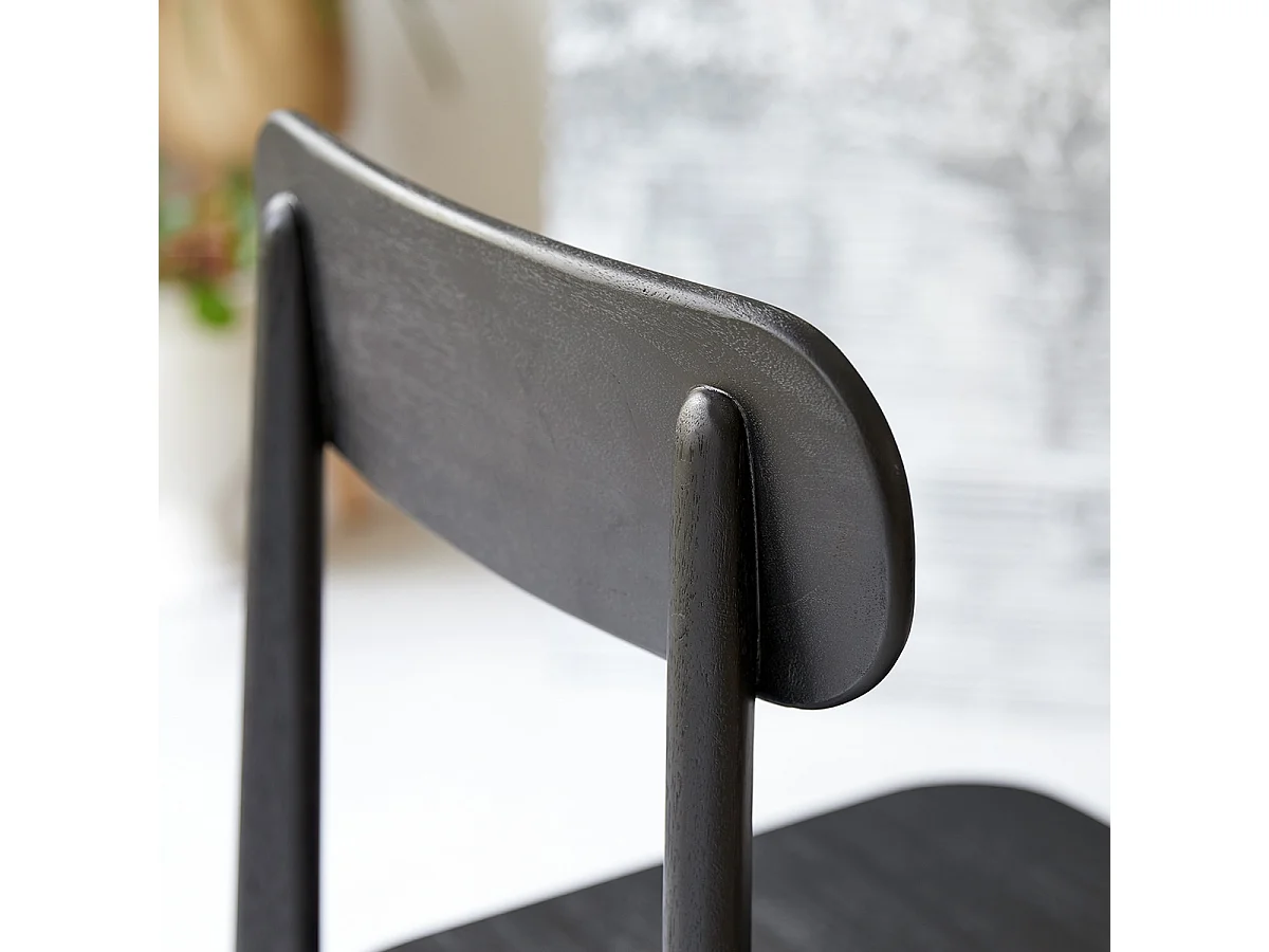 Chaise en acajou massif black Jonàk