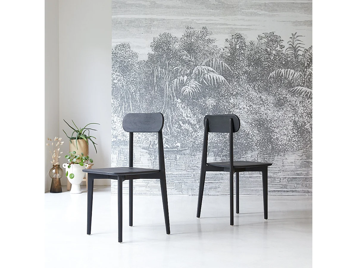 Chaise en acajou massif black Jonàk
