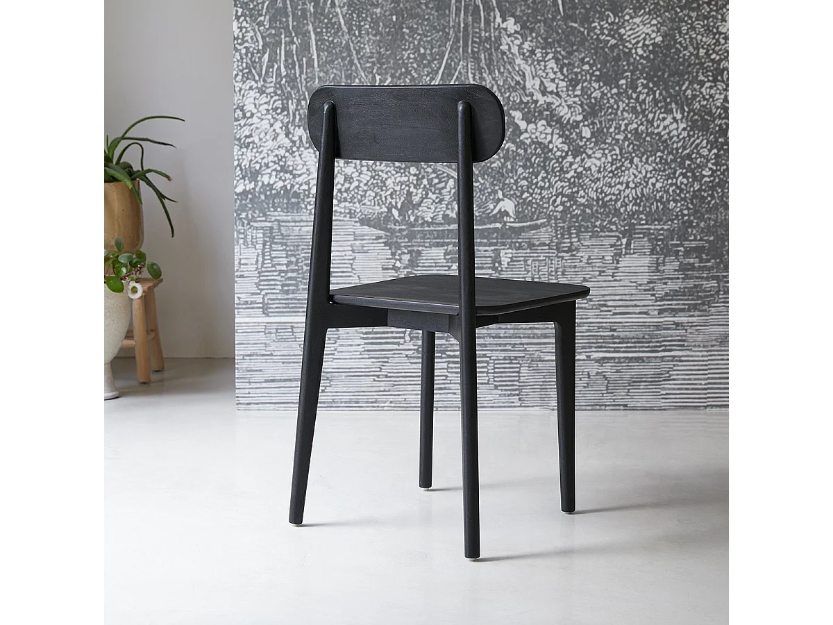 Chaise en acajou massif black Jonàk
