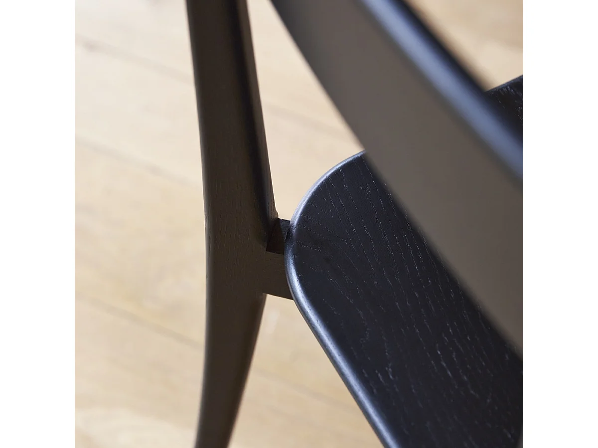 Abel - Set of 2 black solid teak chairs