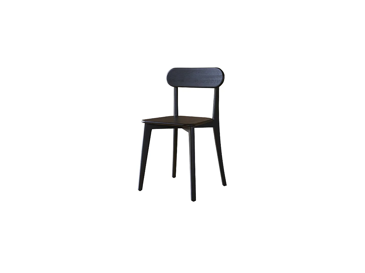 Abel - Set of 2 black solid teak chairs
