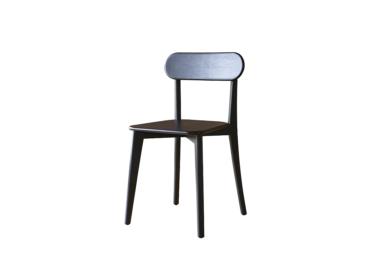Abel - Set of 2 black solid teak chairs