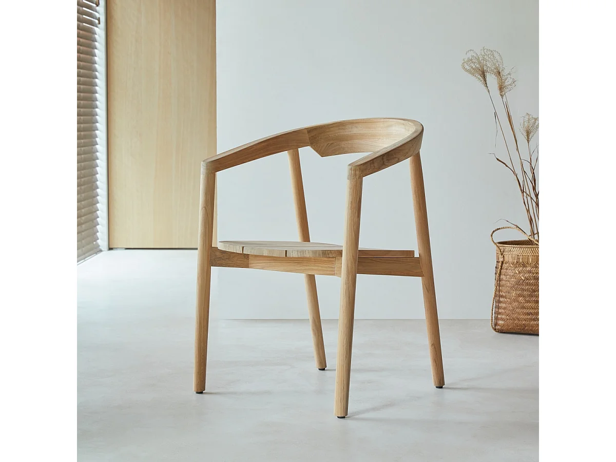 Chaise en bois de teck massif Francia