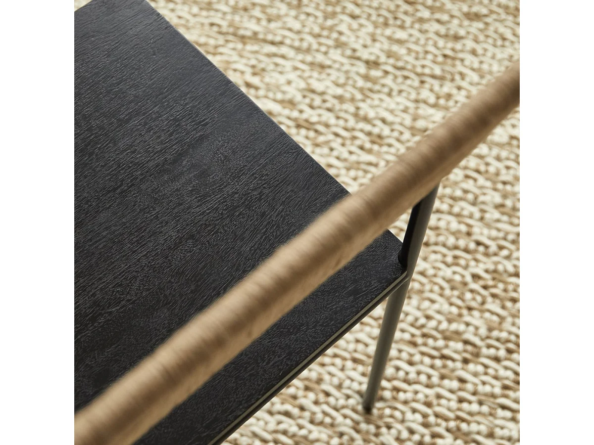 Stuhl Fidèle aus Metall und geflochtenen Naturfasern