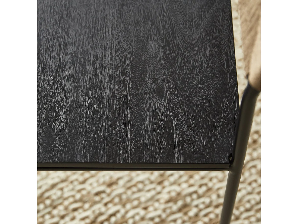 Stuhl Fidèle aus Metall und geflochtenen Naturfasern