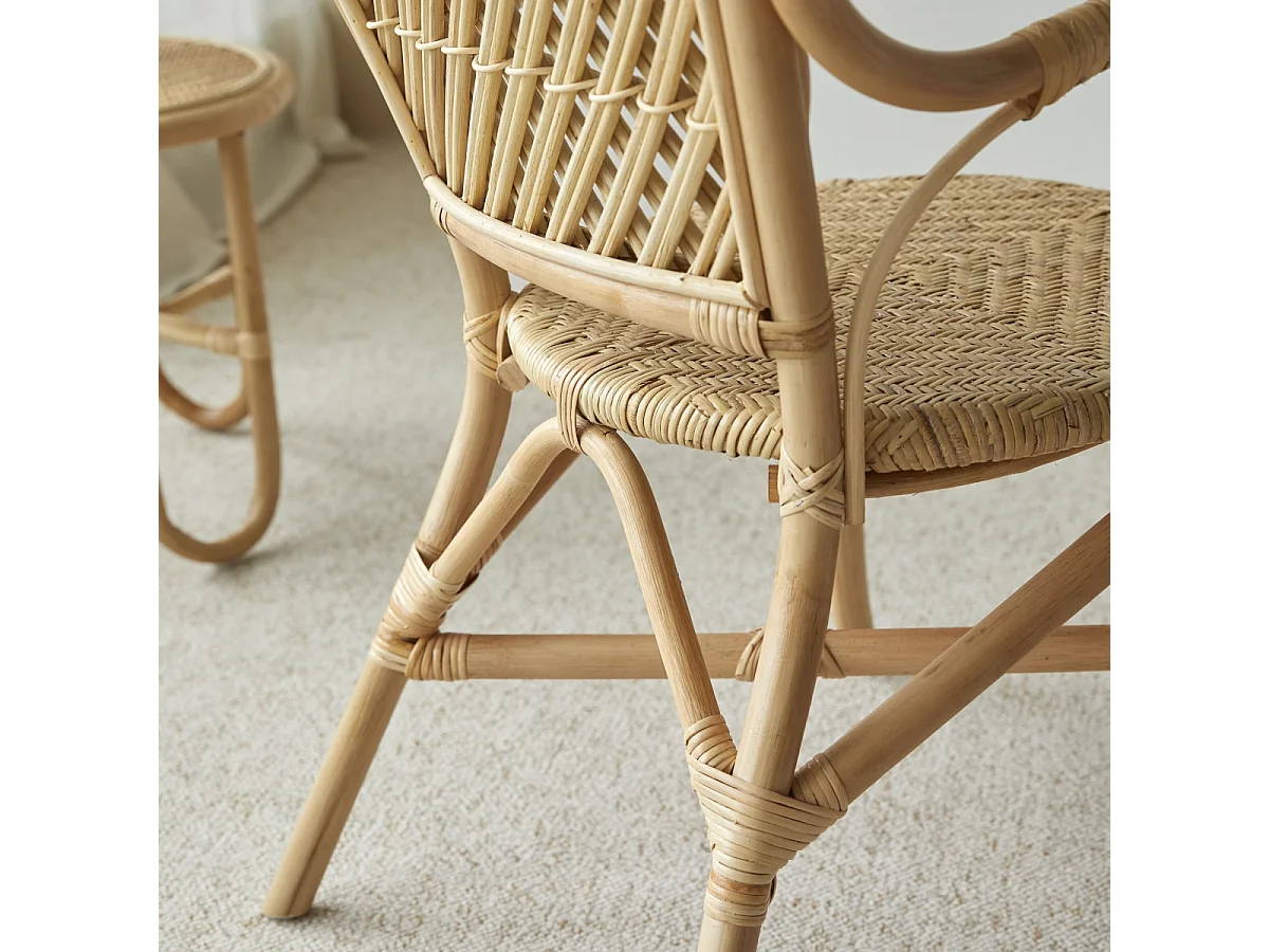 Fauteuil en tiges de rotin Marius