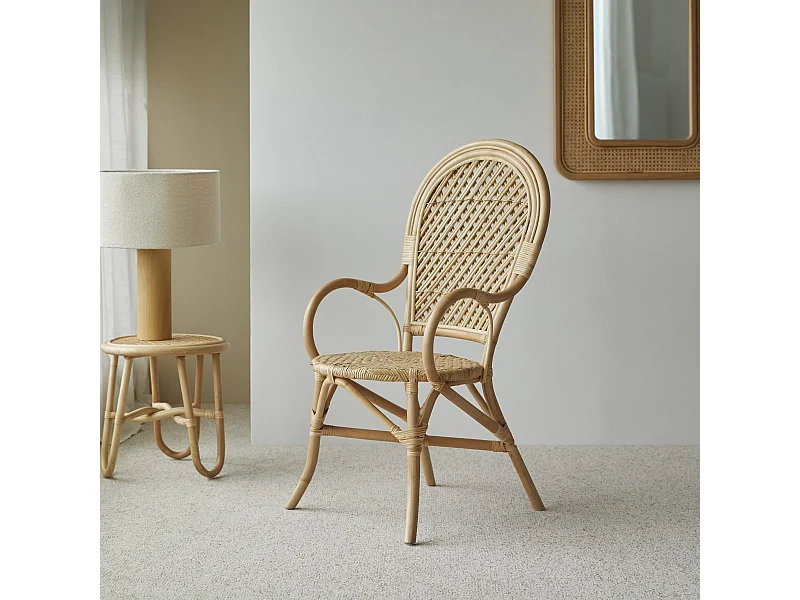 Fauteuil en tiges de rotin Marius