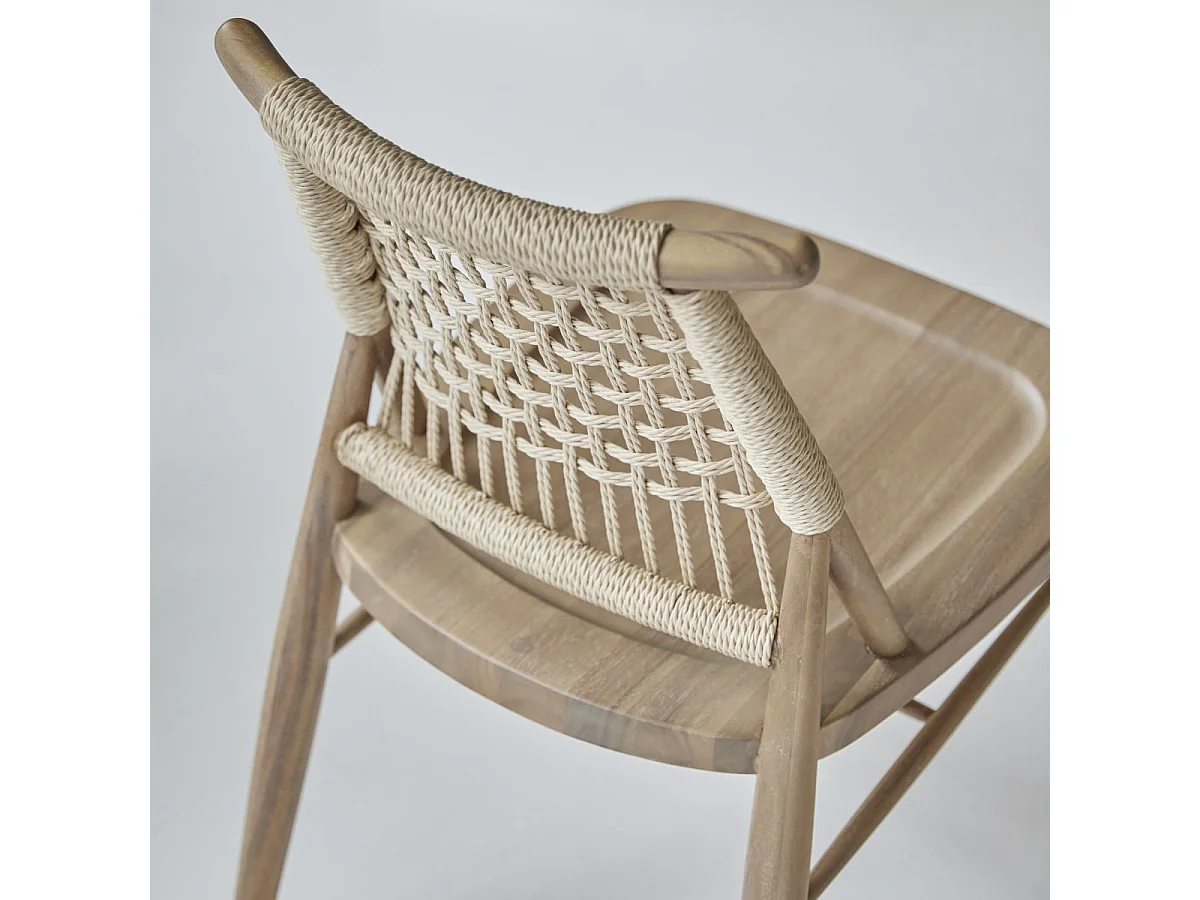 Sedia in legno di acacia e corda Arturo