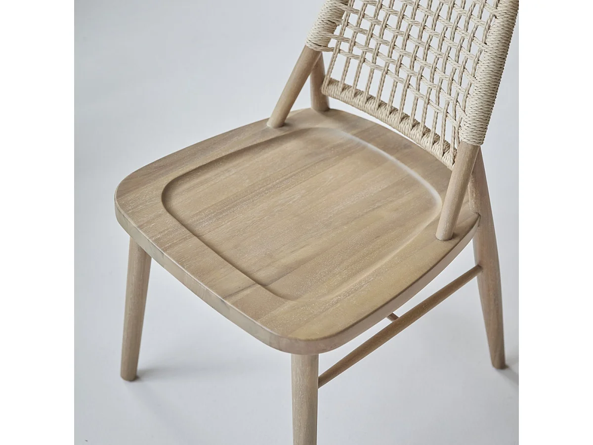 Sedia in legno di acacia e corda Arturo