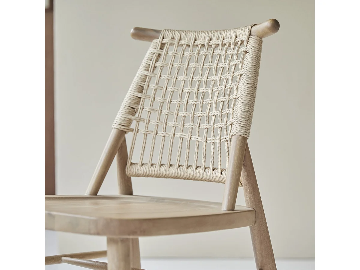 Sedia in legno di acacia e corda Arturo
