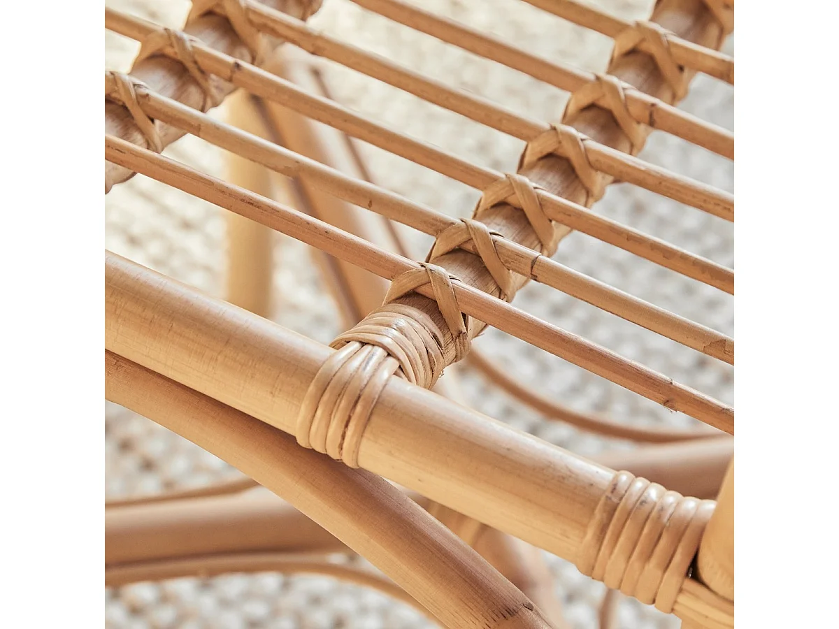 Stuhl aus Rattan heller Naturrattan Esszimmerstuhl Verandastuhl