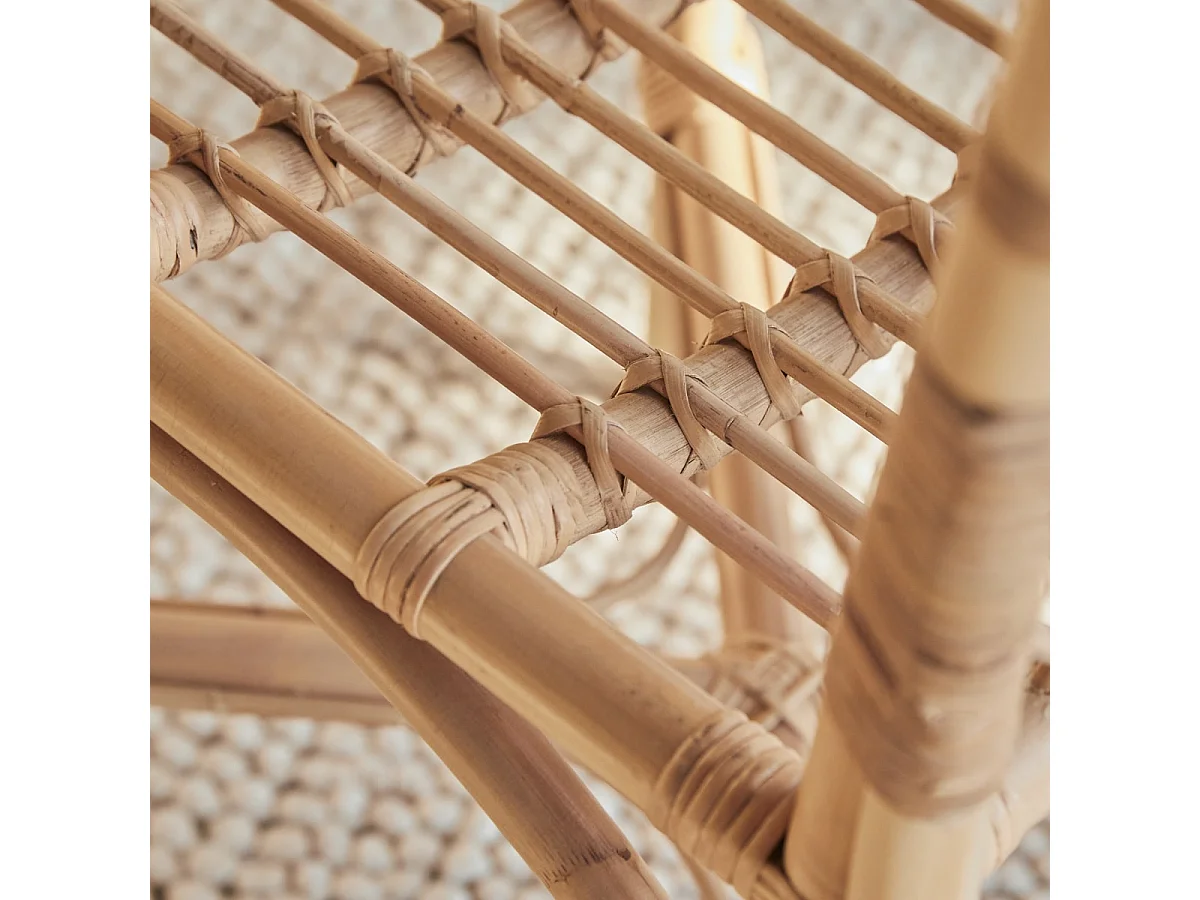 Stuhl aus Rattan heller Naturrattan Esszimmerstuhl Verandastuhl