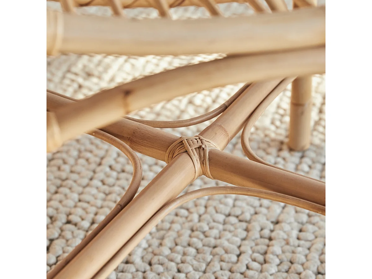 Stuhl aus Rattan heller Naturrattan Esszimmerstuhl Verandastuhl