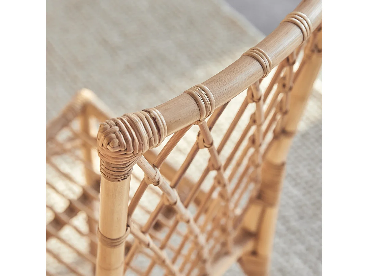 Stuhl aus Rattan heller Naturrattan Esszimmerstuhl Verandastuhl