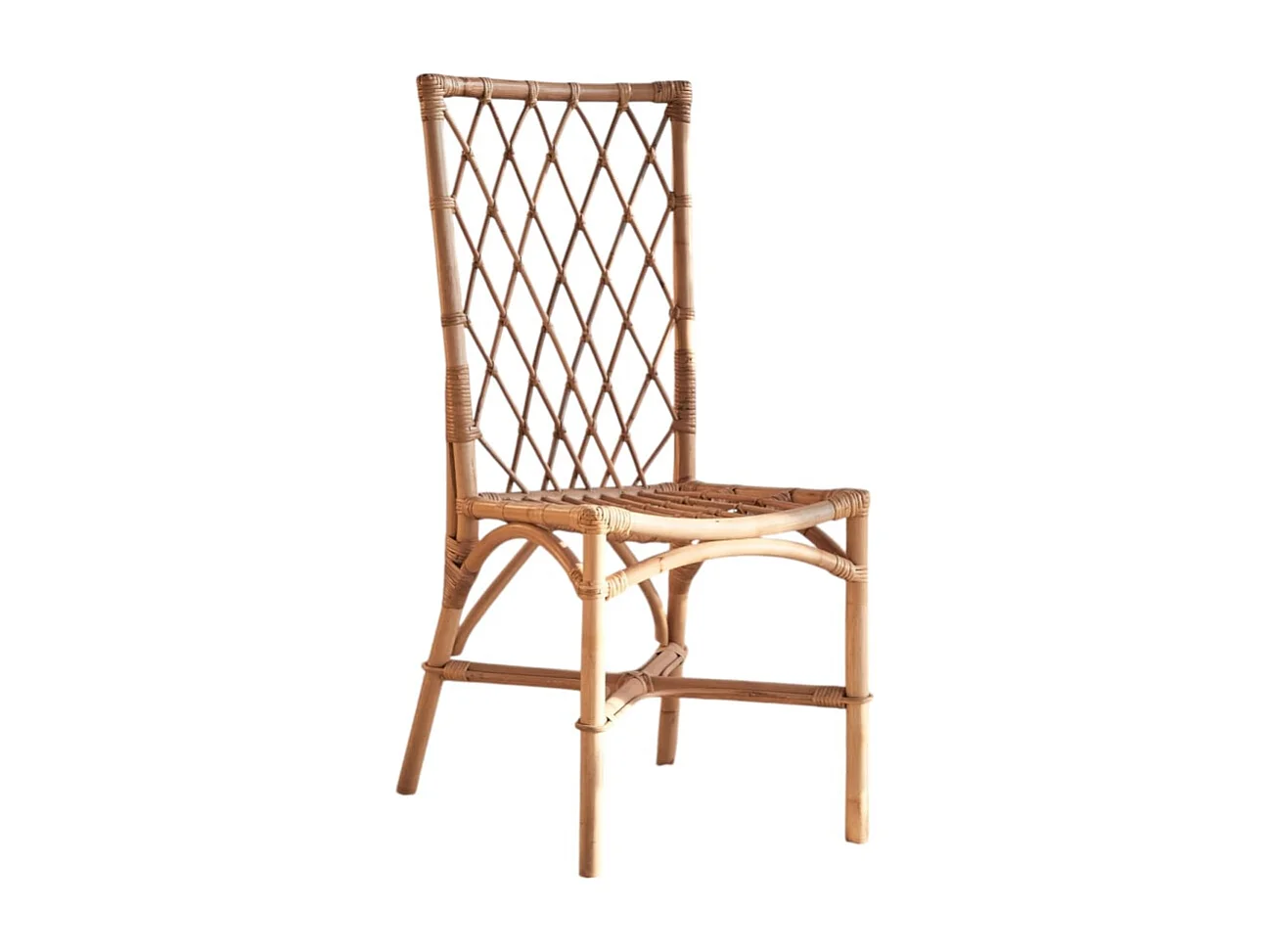 Stuhl aus Rattan heller Naturrattan Esszimmerstuhl Verandastuhl