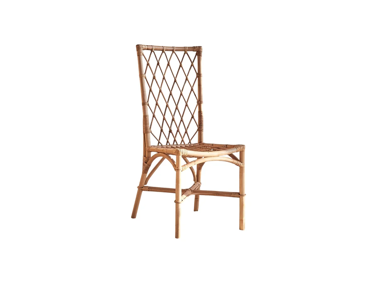 Stuhl aus Rattan heller Naturrattan Esszimmerstuhl Verandastuhl