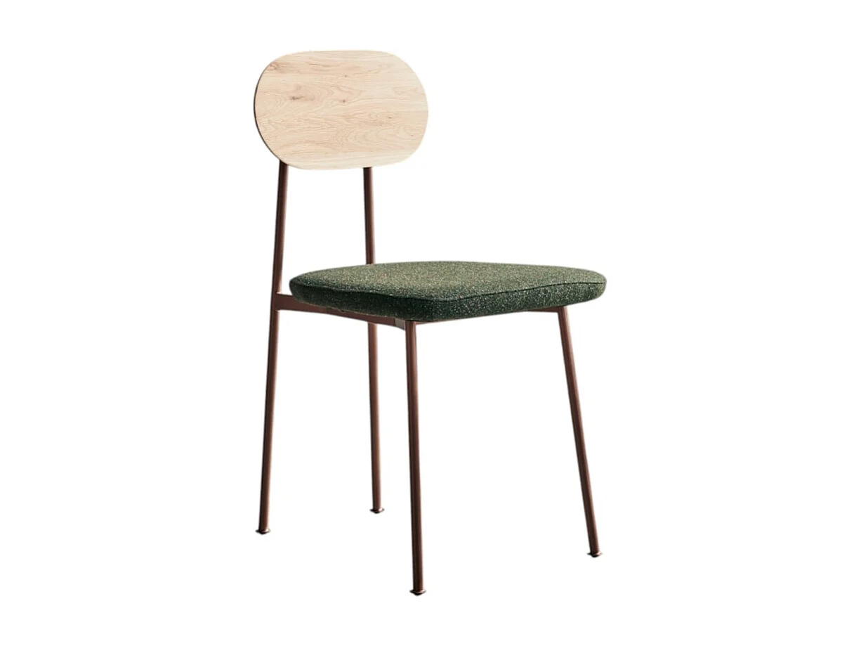 Sedia Yutapi kaki in legno di quercia