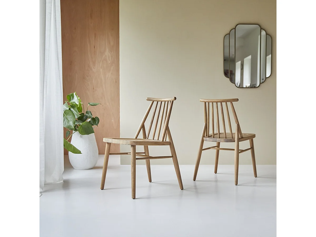 Set di 2 sedie in legno massello di acacia Léa