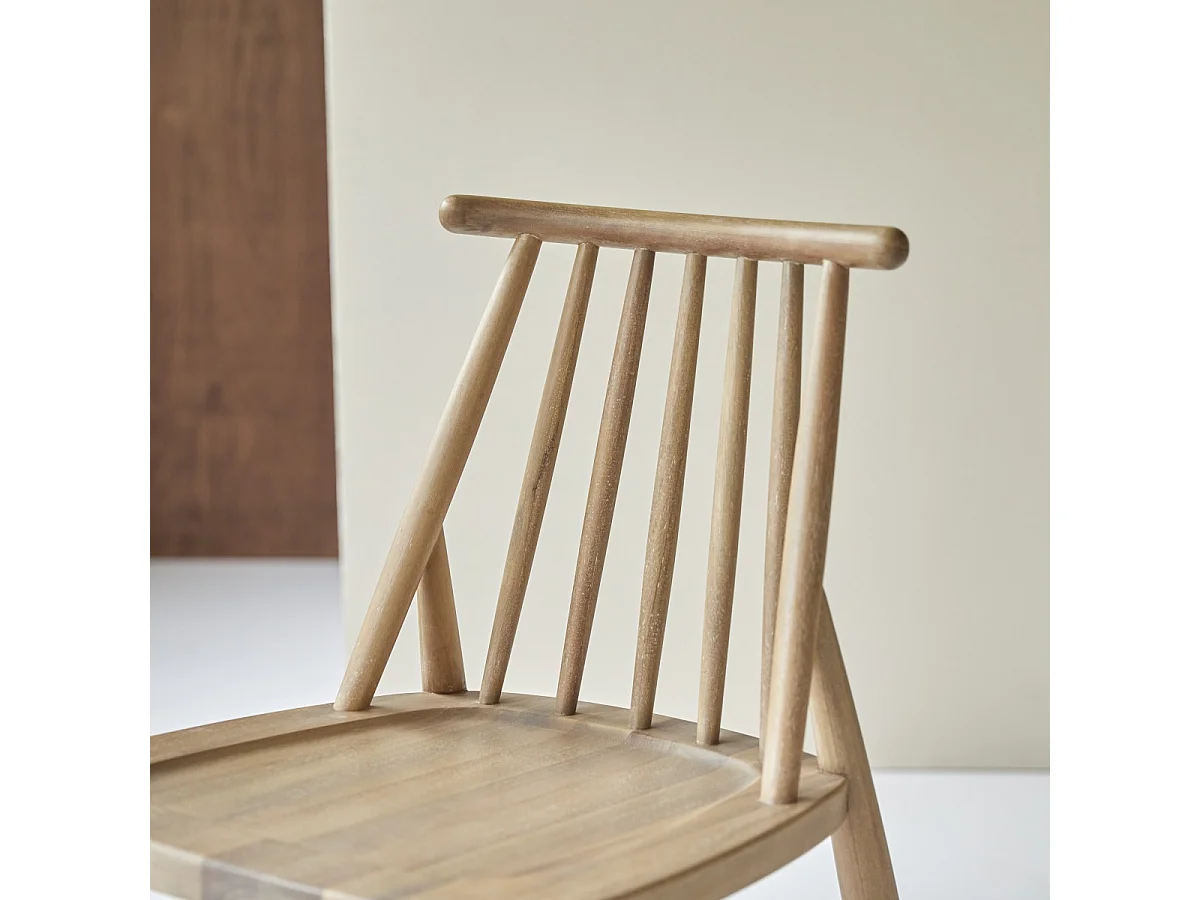 Set di 2 sedie in legno massello di acacia Léa