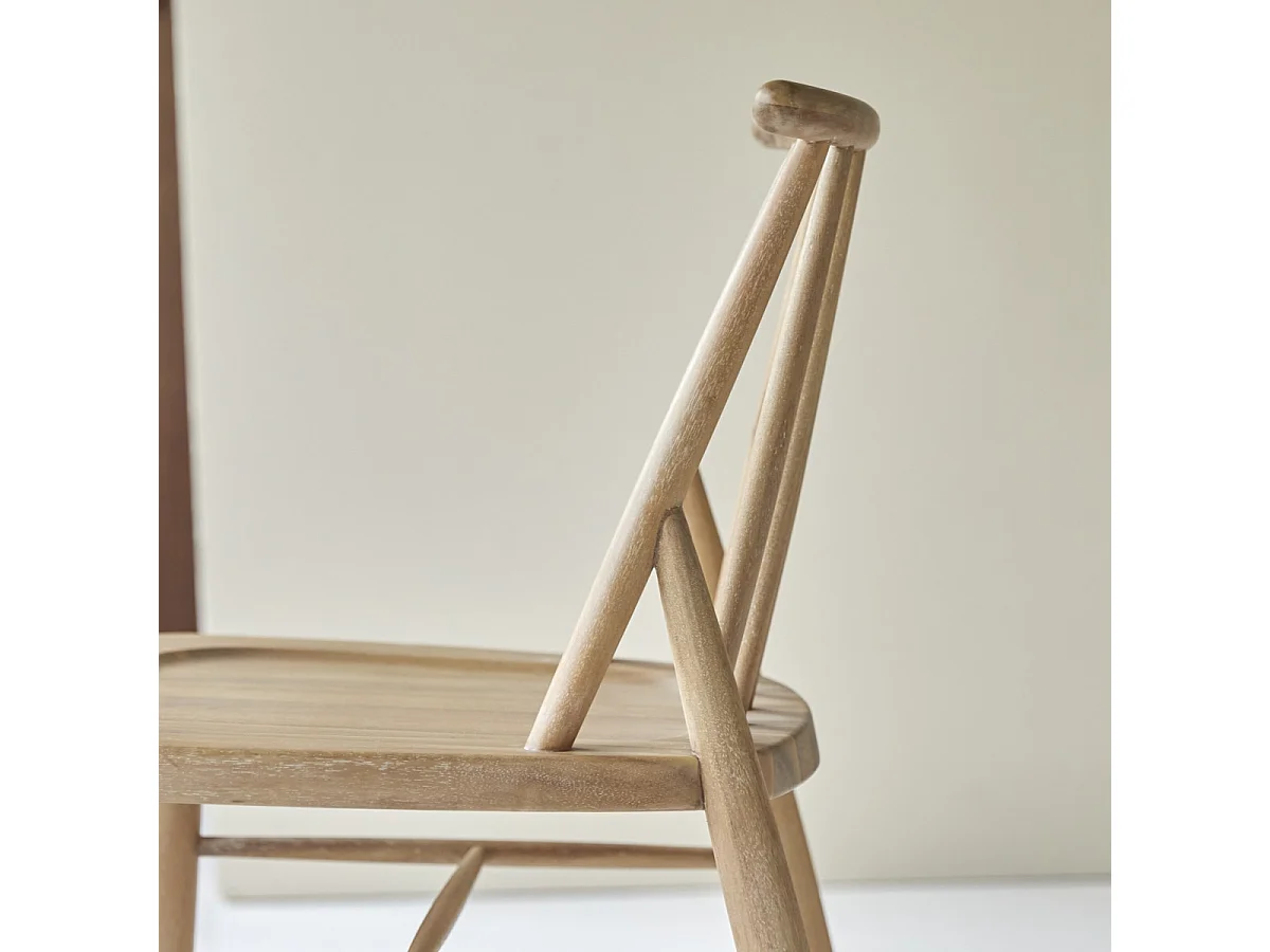 Set di 2 sedie in legno massello di acacia Léa