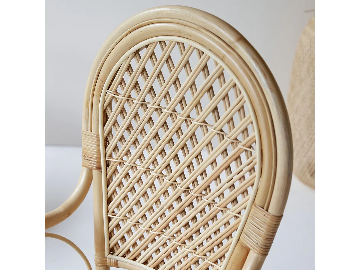 Sessel aus Rattan Lehnstuhl Stuhl mit Armlehnen Naturrattan