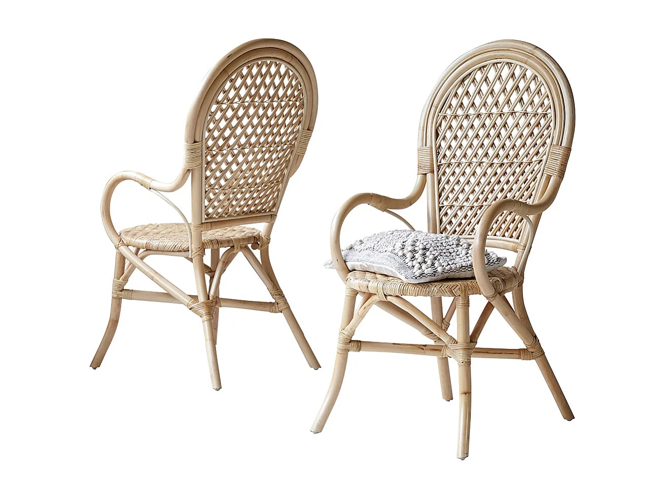 Lot de 2 Fauteuils en tiges de rotin Marius
