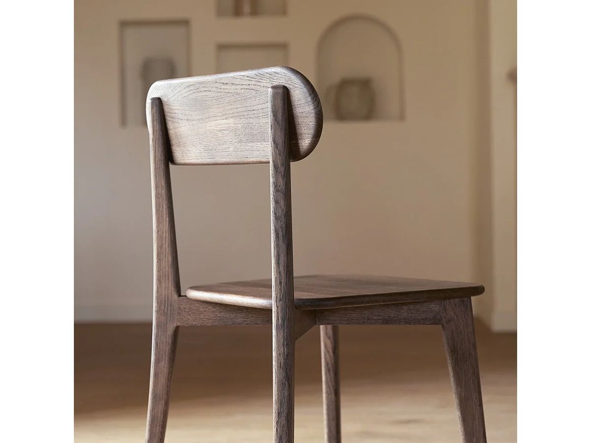 Set di 2 sedie in legno dii rovere marrone Abel