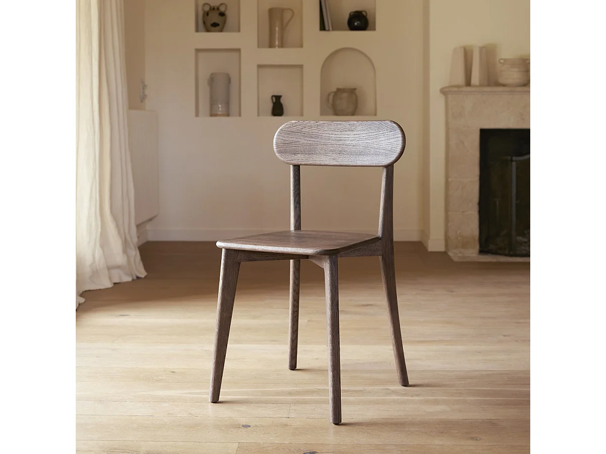 Set di 2 sedie in legno dii rovere marrone Abel