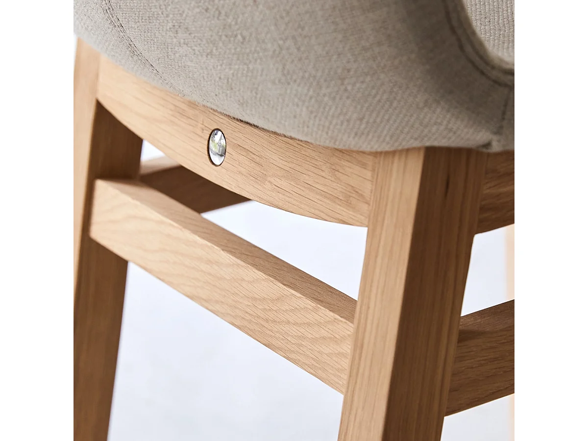 Stuhl aus aus massivem Eichenholz Cocoon linen