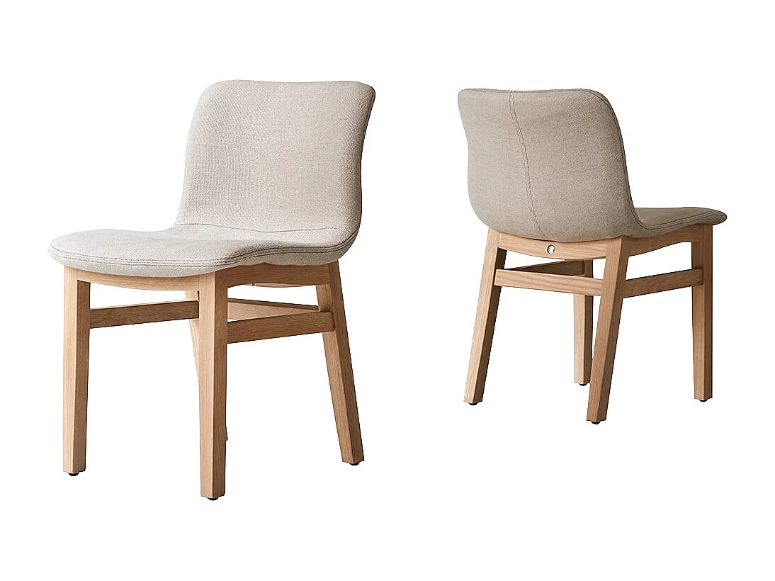 Stuhl aus aus massivem Eichenholz Cocoon linen