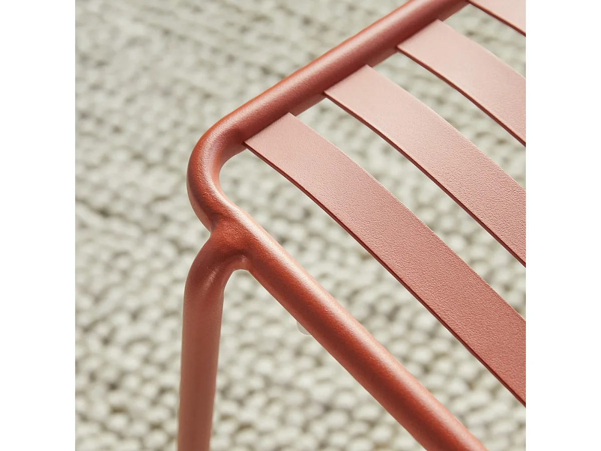 Stuhl Gaby Orange aus lackiertem Metall