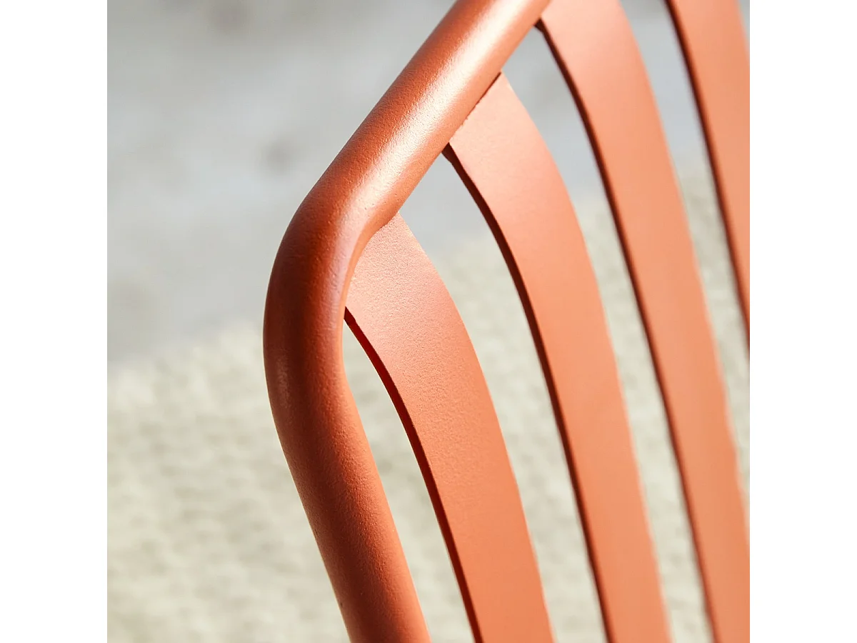 Stuhl Gaby Orange aus lackiertem Metall