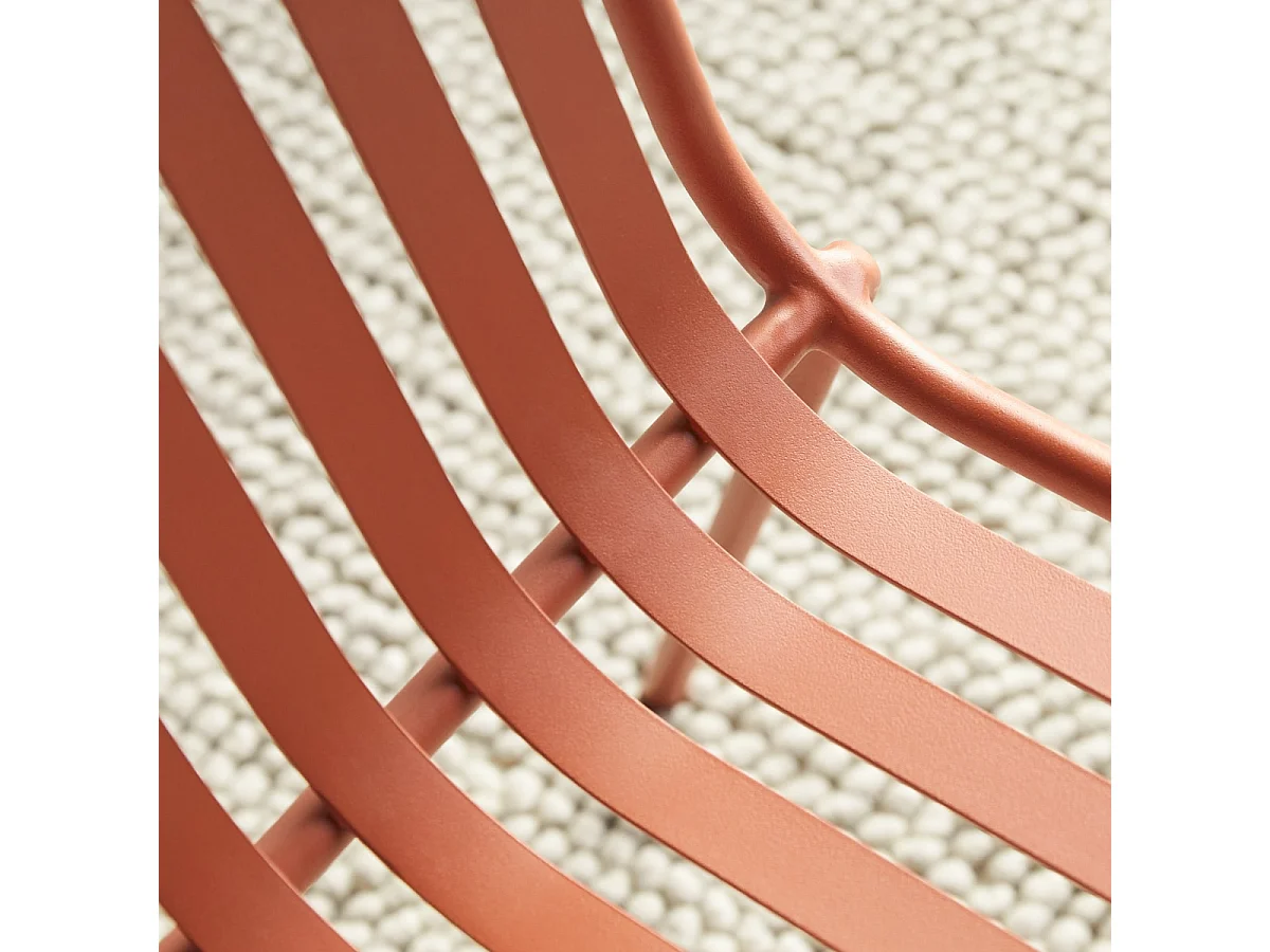 Stuhl Gaby Orange aus lackiertem Metall