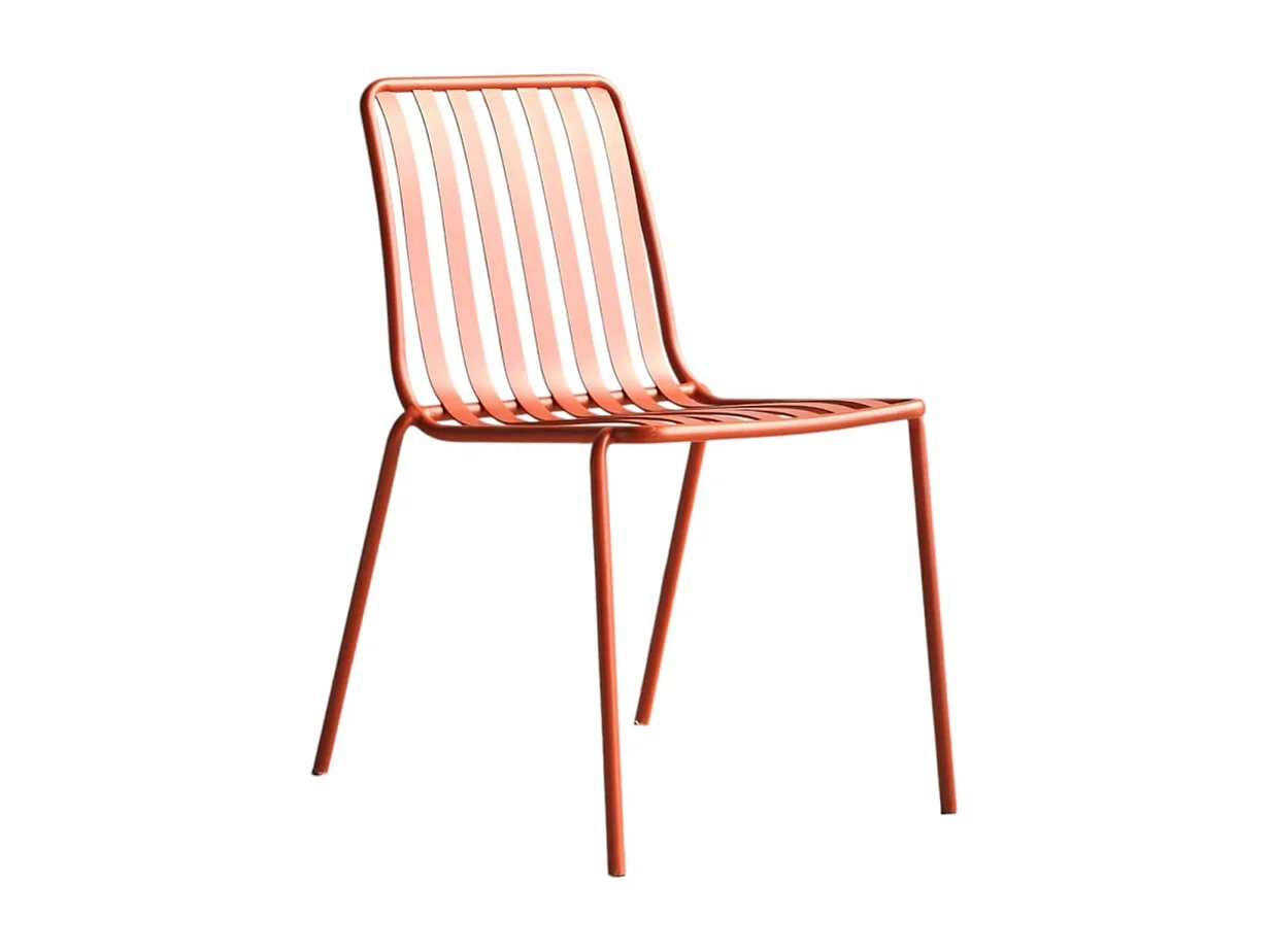 Stuhl Gaby Orange aus lackiertem Metall