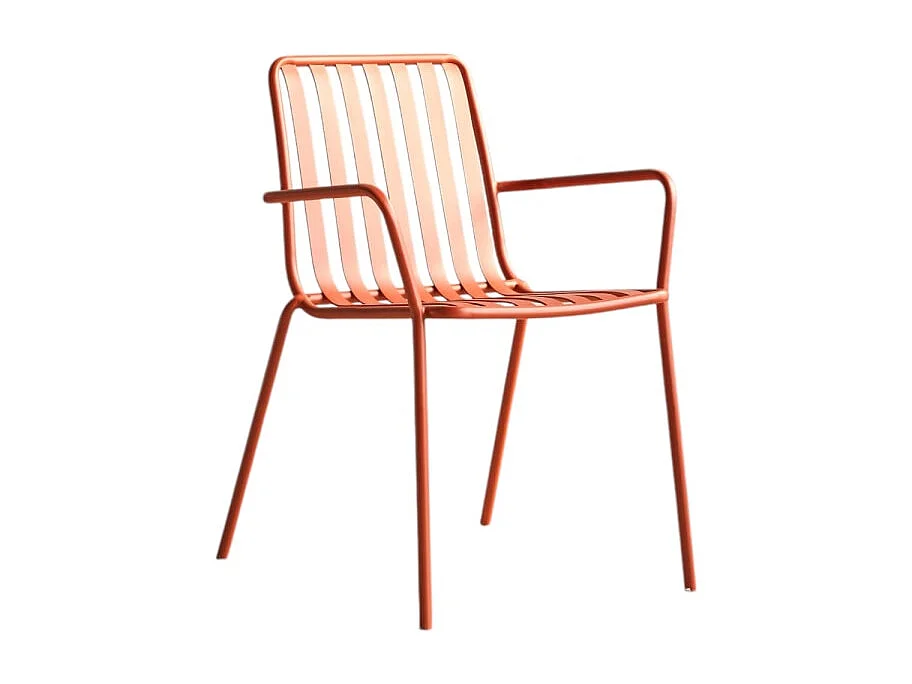 Fauteuil en métal peint Gaby orange