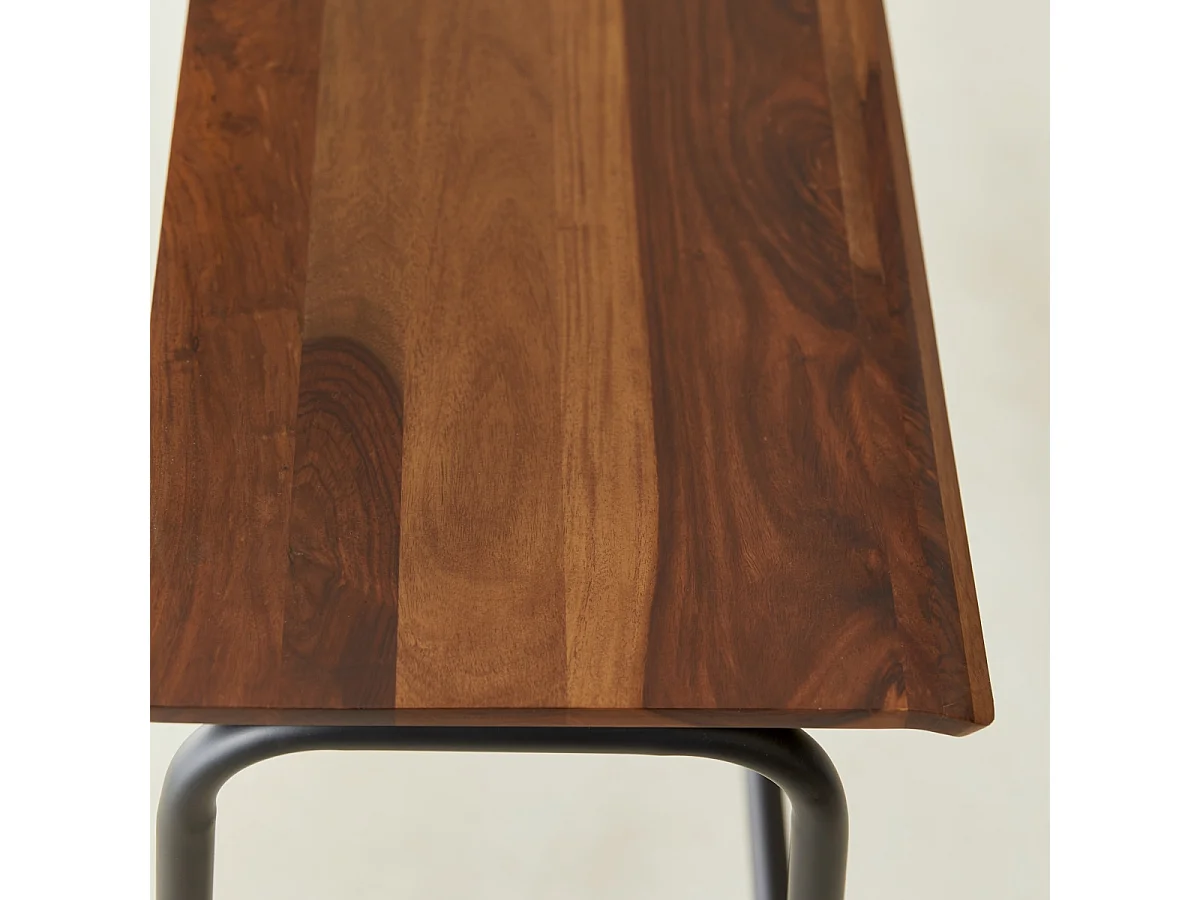 Panca alta in legno di palissandro e metallo 120 Talia