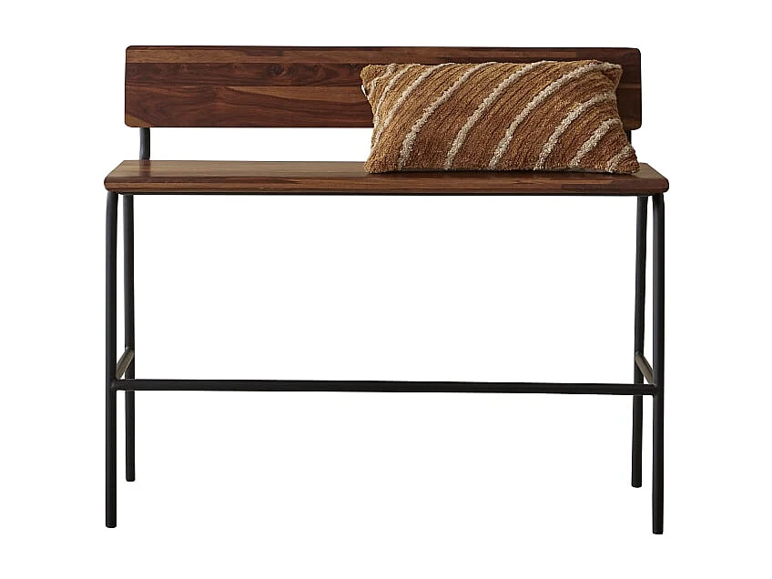 Panca alta in legno di palissandro e metallo 120 Talia