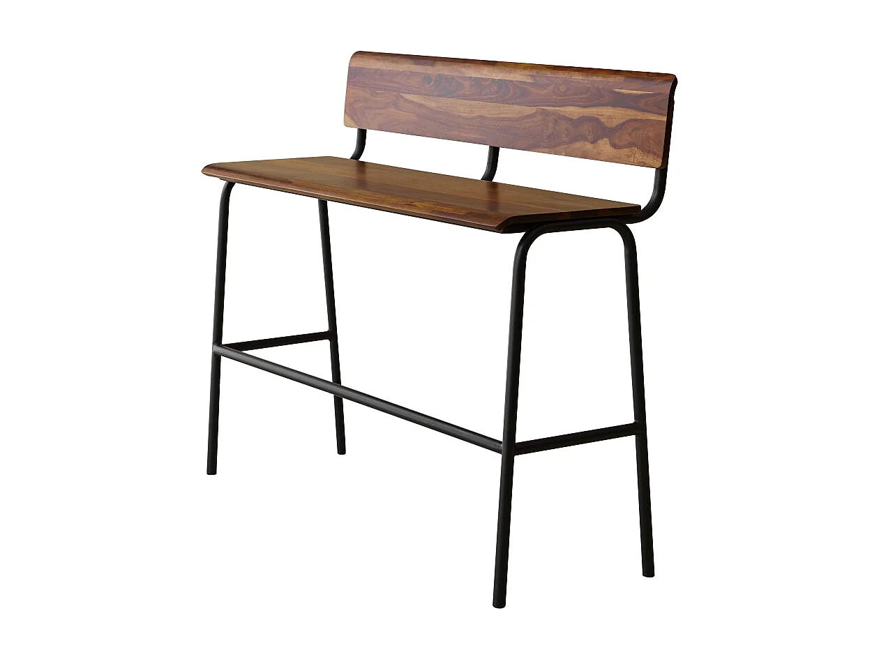 Panca alta in legno di palissandro e metallo 120 Talia