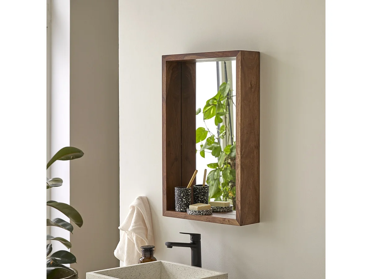 Specchio in legno di palissandro Easy 70x45