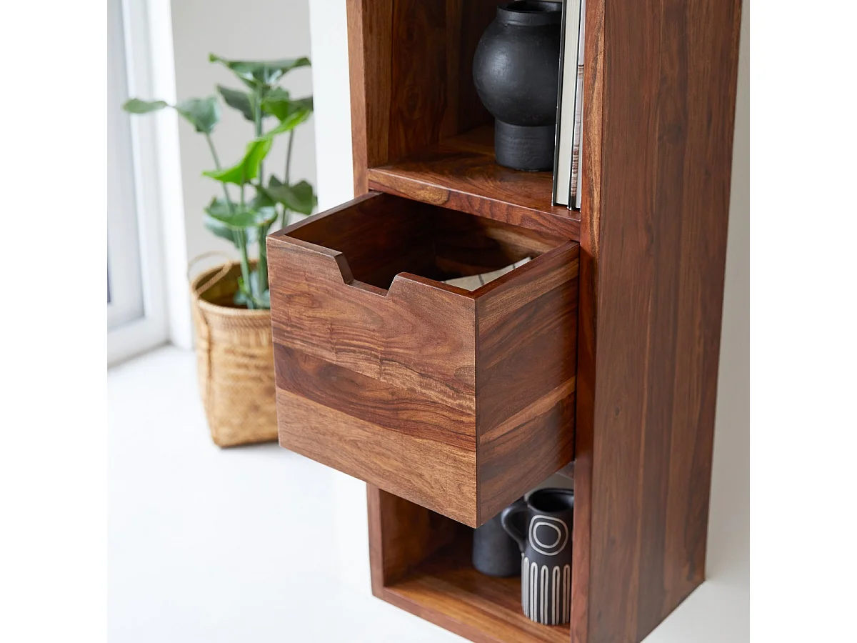 Wandregal aus Palisanderholz Hochregal Sheesham Kwarto