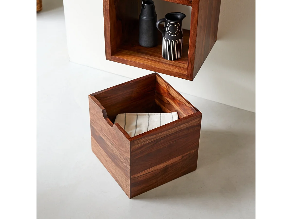 Wandregal aus Palisanderholz Hochregal Sheesham Kwarto