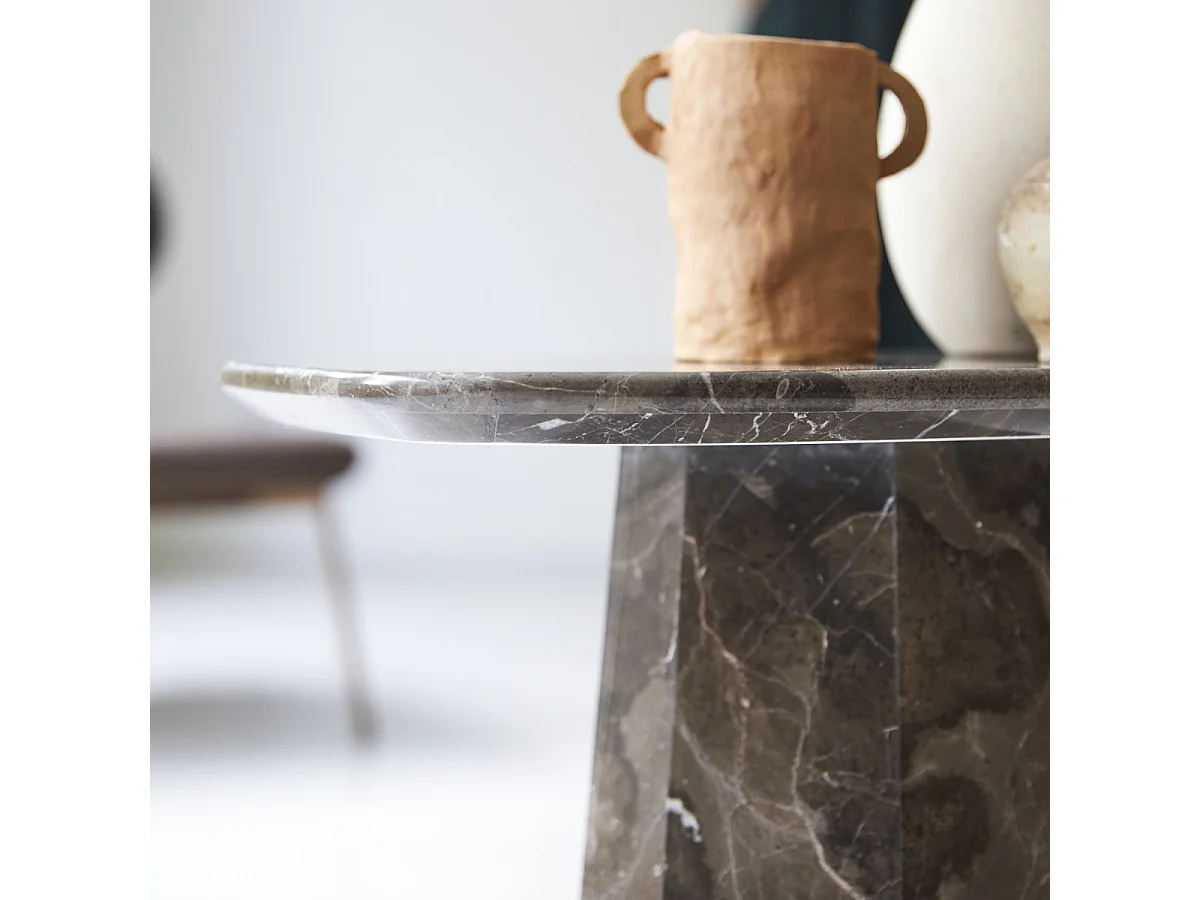 Tavolino in marmo marrone da soggiorno Keesog 60x35