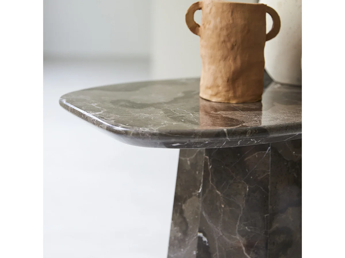 Tavolino in marmo marrone da soggiorno Keesog 60x35